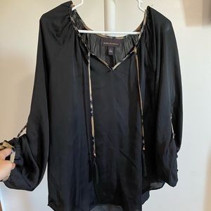 sheer black longsleeve blouse
